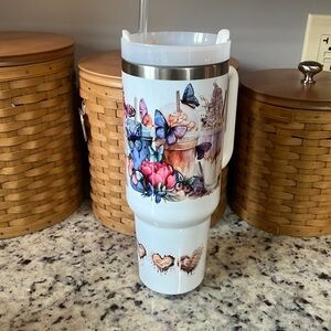 Handmade 40 oz double walled stainless steel tumbler